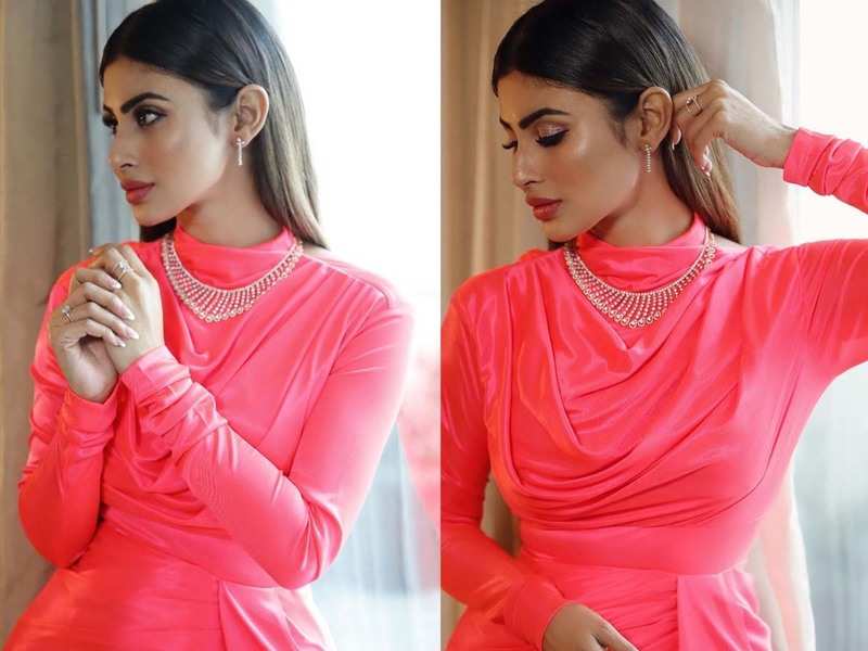 Mouni Looks Like a Complete Stunner in this Neon Pink Attire